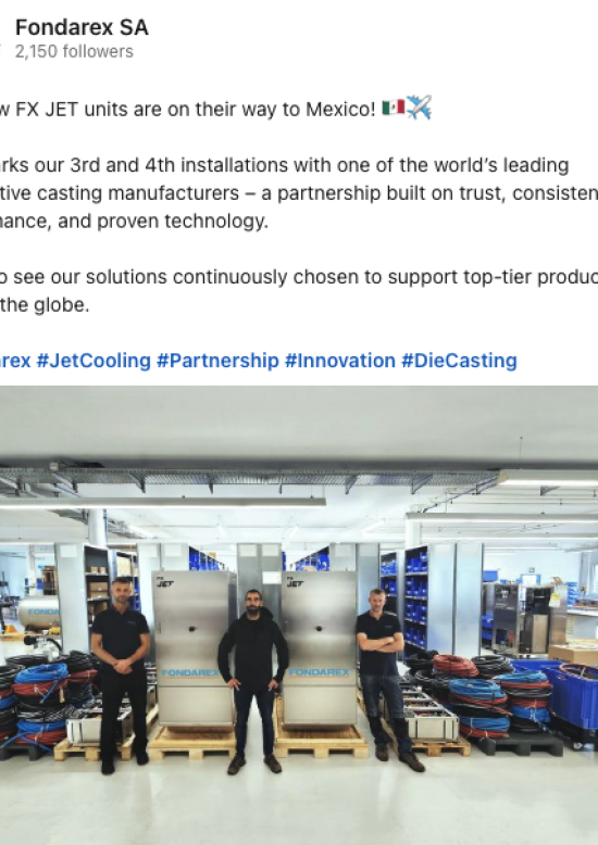 10/7/2025 3rd and 4th installations with one of the world's leading automotive casting manufacturers, Mexico