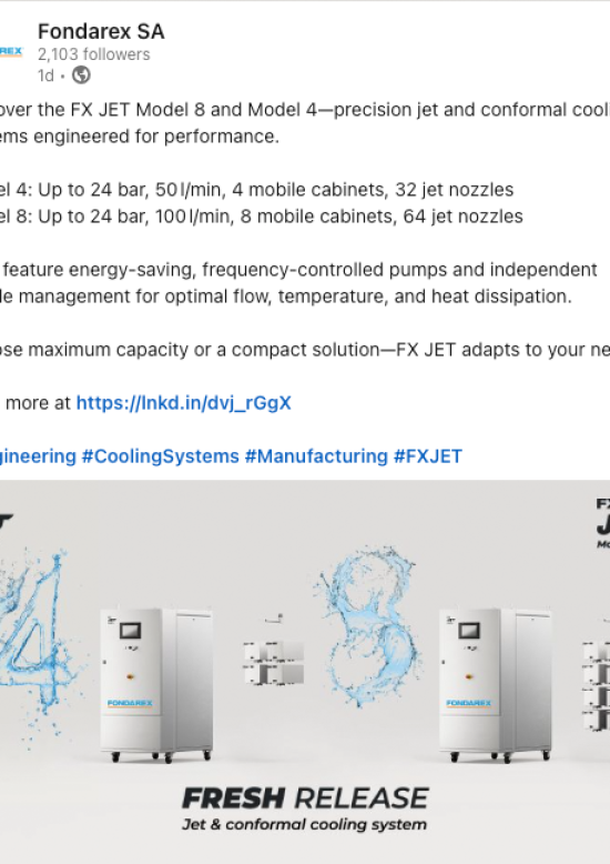 7/16/2025 Fresh release, Jet & conformal cooling system